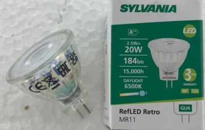 Sylvania MR11 35mm GU4 LED 2.5W 184lm 6500k Daylight Replaces 20W Halogen 28547 - Image 1 of 4