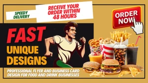Custom Flyer and Business Card Design for Restaurants Food Industry Fast In 48HR - Picture 1 of 9