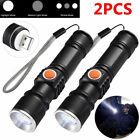 2x Powerful USB Flashlight Police LED Rechargeable Swat Lamp 9800000LM DE