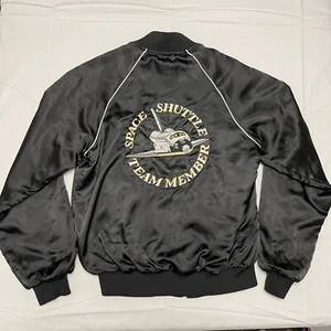 Early 80's Vintage Satin Bomber Jacket Space Shuttle Team Member Size Small NASA - Picture 1 of 13
