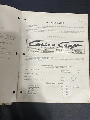 Vtg 1967 Chris Craft Operators Manual 283flv Poor Condition - Image 1 of 4