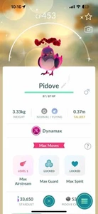 Pokemon Shiny Dynamax Pidove (Tr.a.d.e 20k polvo de estrellas o P T C 80k polvo de estrellas) - Imagen 1 de 1