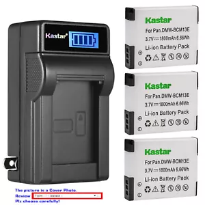 Kastar Battery LCD Wall Charger for DMW-BCM13 BCM13E & Panasonic Lumix DMC-TZ40W - Picture 1 of 11