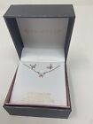 PRIMROSE Cubic Zirconia 18KT Rose Gold & Silver Butterfly Earrings & Necklace