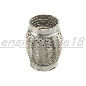 3" Inch (76mm) ID Exhaust Flex Pipe 4" Length Stainless Steel Coupling Interlock - Picture 1 of 4