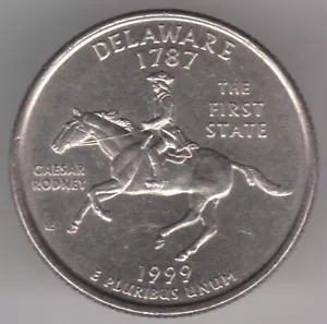 United States Quarter 1999 P Copper-nickel Clad Copper Coin - Delaware - Picture 1 of 2