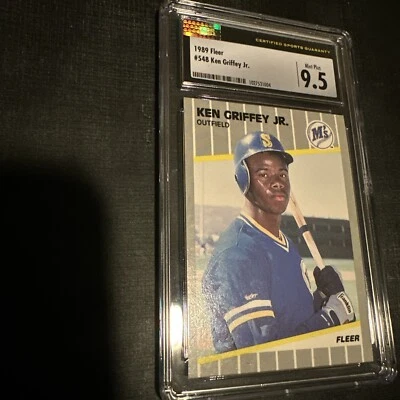 Tarjeta de radiocontrol de novato Ken Griffey Jr. 1989 9,5 como nueva + grado CSG Foto 1 de 4