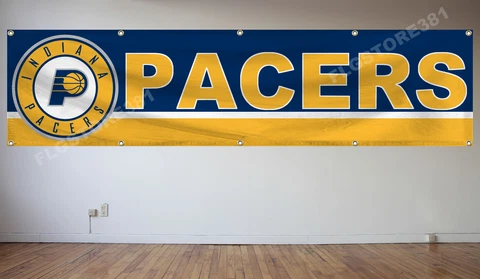 Indiana Pacers Banner Flag 2X8Ft NBA Basketball Flag Wall Decor House Man Cave Cover