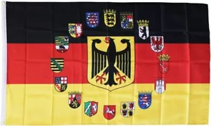 Germany,Deutschland,Flag with Eagle Crest,German States arounnd it.3x5' Poly. - Picture 1 of 2