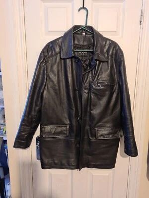 Icon Black Leather Men's Jacket Size S - Image 1 of 4