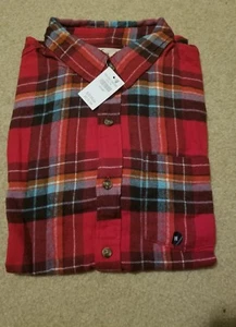 NWT Hollister Broad Beach Flannel Shirt Red Plaid  Medium  - Picture 1 of 2