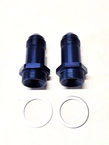 8an to 7/8-20 Holley Carburetor Fitting BLUE (Set of 2) - Picture 1 of 1