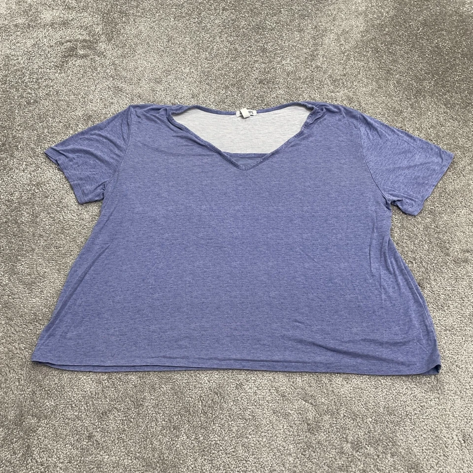 Camiseta básica Jockey para mujer 1X púrpura cuello en V manga corta informal elástica camiseta top Foto 1 de 4