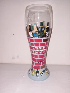 Lolita Pilsner Glass 99 Bottles of Beer 9" Tall Beer Glass Bar Brick Graffiti - Picture 1 of 9