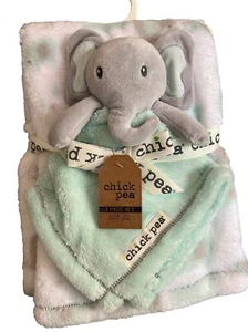 Chick Pea Baby Blanket Lovey Elephant Mint Green Blanket Security Buddy New - Picture 1 of 6