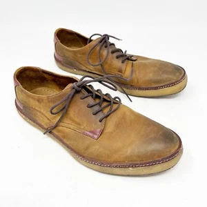 J. Shoes Mens Academy Burnished Distressed Leather Lace Up Derby Casual Shoes 8 - Picture 1 of 7