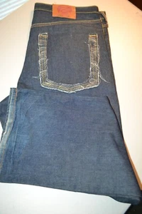Red Monkey RMC Herren Back Pocketless Distressed Dark Blue Denim Jeans Gr. 38x32 - Bild 1 von 12