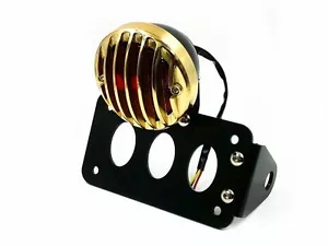 Parrilla Dorada Vintage Invader Luz Cola Lateral Crucero Bobber Rata Retro CB Antigua VT XL - Imagen 1 de 8