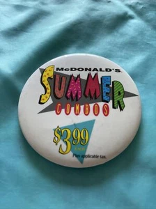 McDonald Summer Combos Pin Back Button MD1-30 - Picture 1 of 3
