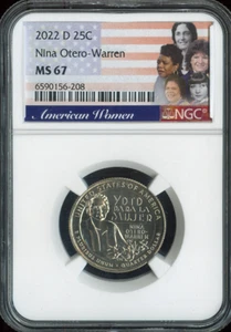 2022-D Nina Otero-Warren Quarter NGC MS67 Auction - Picture 1 of 2
