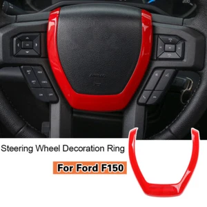 Car Steering Wheel Moulding Cover Trim Decor Frame For Ford F150 2015-2020 Red - Bild 1 von 9