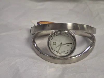 Fossil Ladies F2 Three-Hand Silver Cuff Stainless Silver Dial Watch fa1534 - Image 1 of 4