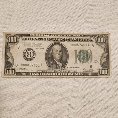 $100. Redeemable in GOLD Fed.Res. Note 8 St. Louis, Missouri - Image 1 of 4