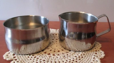 Juego de crema y azúcar Kalmar 8/18 de acero inoxidable Dinamarca vintage años 70 Foto 1 de 4