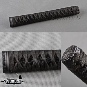 26 cm schwarzer Ito echter Rayskin Tsuka Griff für Samurai Katana Schwert Wartung - Bild 1 von 5