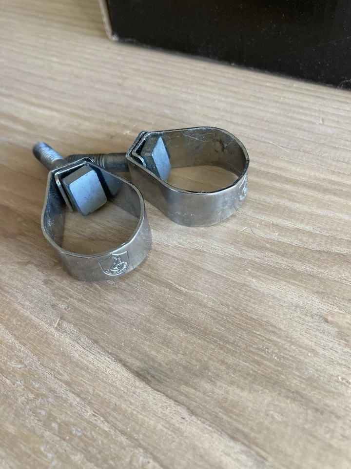 Vintage Campagnolo brake lever handlebar clamps, no nuts - Image 1 of 1