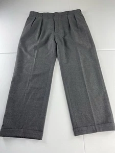 Polo Ralph Lauren Pantalones de Lana Virgen Plisados Pantalones de Vestido Gris 46L Extrafino - Imagen 1 de 12