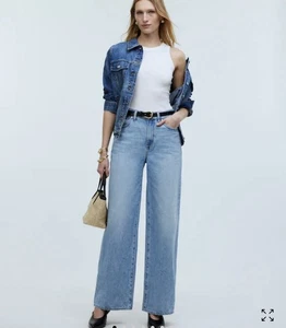 Madewell Superwide-Leg Jeans Ahern Wash Airy Denim Edition Light Wash Sz 33 NWT - Picture 1 of 9
