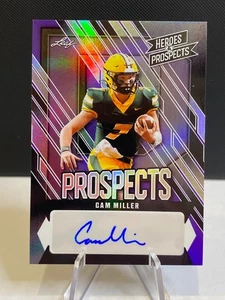 2024 Leaf Heroes Prospects Cam Miller Purple Auto /25 - Bild 1 von 2