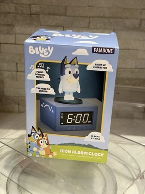 Bluey Icon Alarm Clock for Kids Bedroom Fun Wake Up Digital Clock Music Light Up - Image 1 of 4