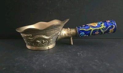 TELA SEDA BRONCE CHINO VINTAGE HIERRO Excelente  Foto 1 de 4