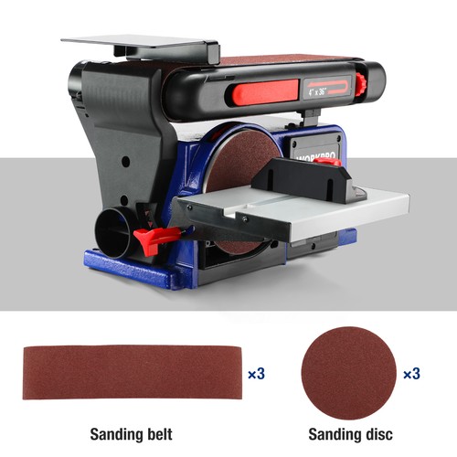 WORKPRO 1/2 HP Belt Disc Sander 4in.x36in. Belt &6in. Disc Sander 6PCS ...