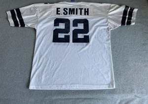 Vintage 90s Emmitt Smith NFL Dallas Cowboys #22 White Champion Jersey Size 52 - Picture 1 of 23