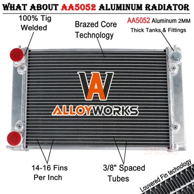 2 Row Radiator For 1982-92 Volkswagen Jetta 85-1992 VW Golf 1982-87 Caribe L4 MT - Image 1 of 4
