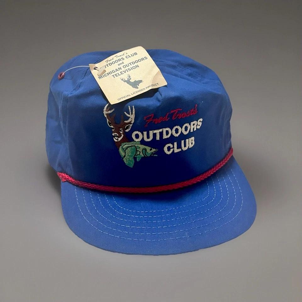 RARE FRED TROST OUTDOORS CLUB HAT MICHIGAN OUTDOORS-PRACTICAL SPORTSMAN NEW WT!! - Image 1 of 4