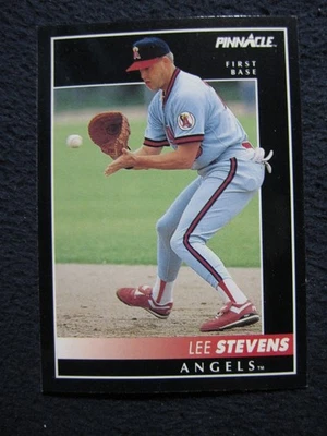Lee Stevens California Angels Pinnacle MLB Baseball Card 1992 - Image 1 of 2