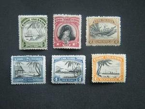 1944 - 1946 Cook Islands KGVI Part Set 1/2d - 6d MH. - Picture 1 of 2