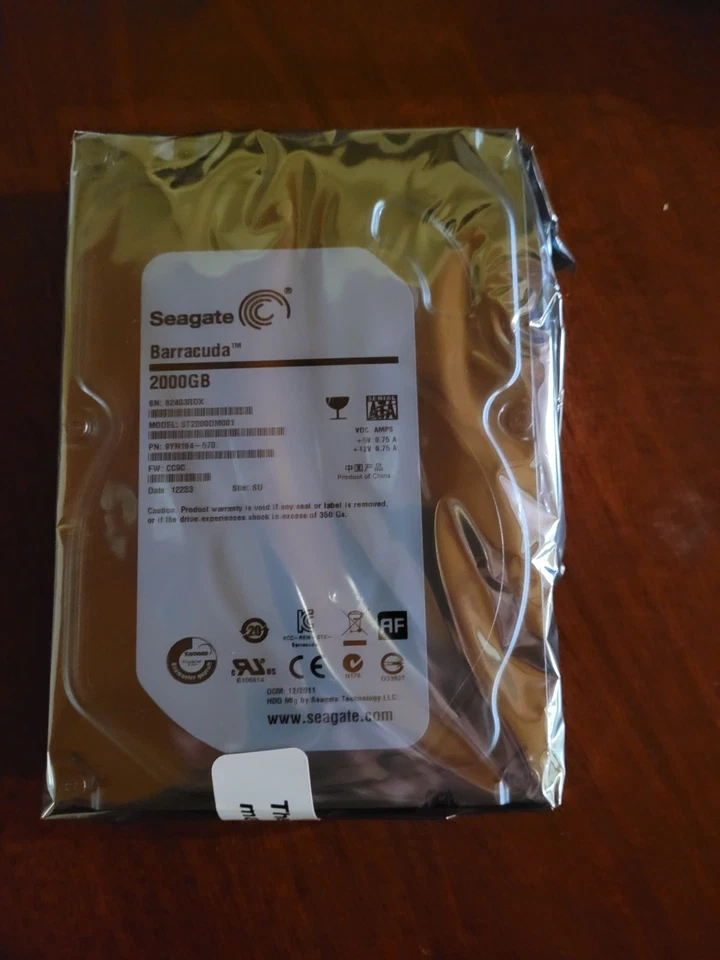 Seagate ST2000DM001 BarraCuda 2TB 7200RPM SATA 6Gb/s 64MB Cache 3.5-inch Hard Dr - Image 1 of 1