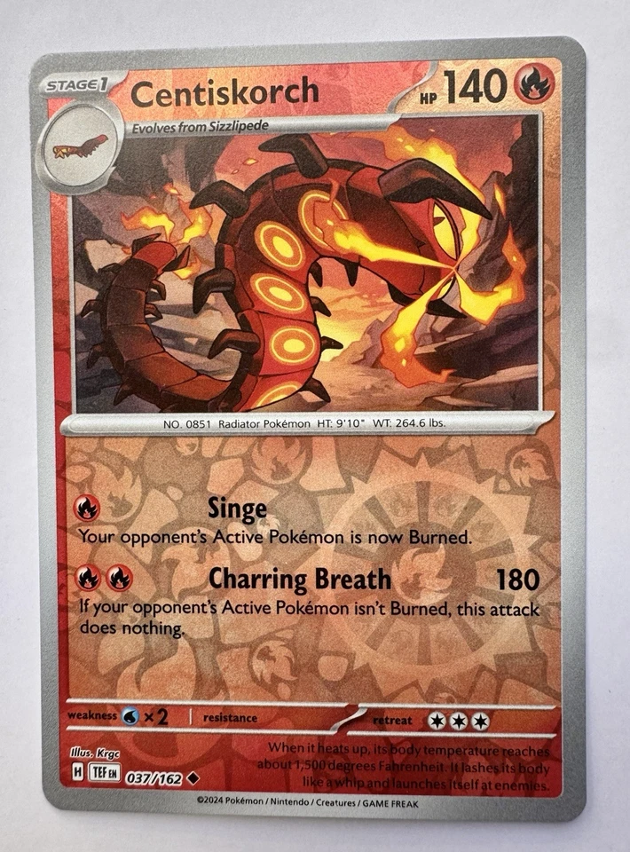 Centiskorch 037/162 Sv05: Temporal Forces Reverse Holo Pokemon - Image 1 of 1
