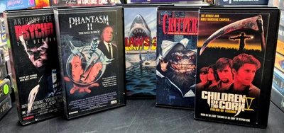 Horror VHS LOT PHANTASM II JAWS 3 CRITTERS 3 PSYCHO IV CHILDREN OF THE CORN IV - Image 1 of 4