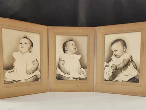 3 Baby Photos 5x7 - Black & White Swiss Dot Dress Chubby Girl Corpus Christie TX - Picture 1 of 8