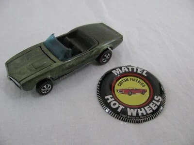 De colección 1967 Mattel Hot Wheels HK Redline Olive Custom Firebird con botón en muy buena condición Foto 1 de 4