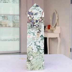 353g Natural KAMBABA JASPER NEBULA STONE Agate Quartz Crystal Obelisk Reiki G378 - Picture 1 of 17