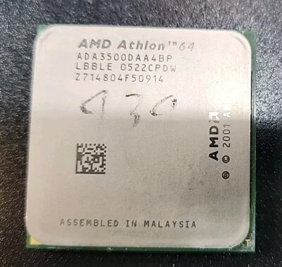 AMD Athlon 64 3500 +2. 2 GHz/512KB Base/Socket 939 ADA3500DEP4AW Processor CPU - Image 1 of 2