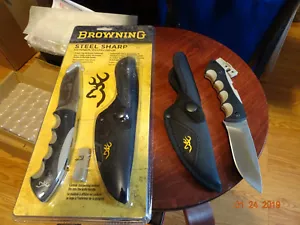 BROWNING 8 1/4" FIXED BLADE KNIFE 440 STAINLESS DROP POINT BLADE W/ERT TECH - Picture 1 of 12
