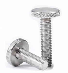 M2 - M4 304 SS Tornillo de mano moleteado grande plano circular giro manual paso perno - Imagen 1 de 5